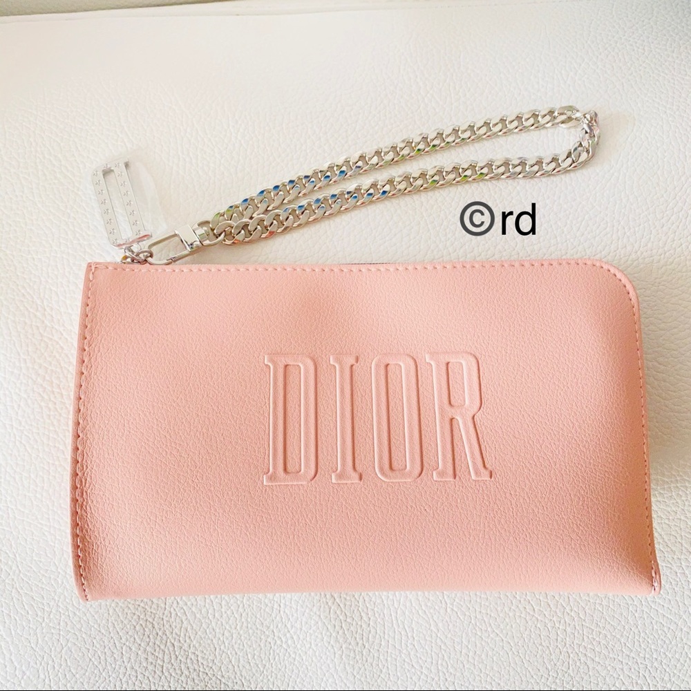 Dior Pink Chain Vegan Leather DIY Wristlet